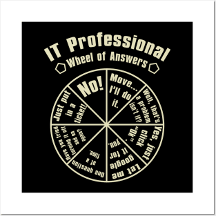 IT Professional Wheel Of Answers Coding Software Developer Posters and Art